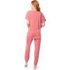 imageFruit of the Loom Womens Breathable Short Sleeve Top and Jogger Pant Sleep Pajama SetDesert Rose