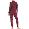 imageFruit of the Loom Womens Micro Waffle Premium Thermal SetMerlot Heather