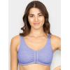 imageFruit of the Loom Womens MultiPack Front Closure Cotton BraBlue Gem HeatherWhiteGrey 3pack