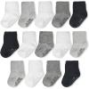 imageFruit of the Loom Baby 14Pack Grow ampamp Fit Flex Zones Cotton Stretch Socks  Unisex Girls BoysBlack  White  Grey