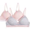 imageFruit of the Loom Girls 2Pack Seamless Soft Cup Bras  Lightweight ampamp Gentle SupportSkinny StripeBlushing Rose