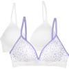 imageFruit of the Loom Girls 2Pack Seamless Soft Cup Bras  Lightweight ampamp Gentle SupportSparkling StarWhite
