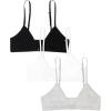 imageFruit of the Loom Girls 3Pack Cotton Convertible Bralette  Adjustable ampamp VersatileGrey HeatherWhiteBlack Hue