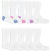 imageFruit of the Loom Girls Everyday Crew Socks 10 Pack White Large