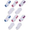imageFruit of the Loom Girls Everyday Essential Soft Cushion SocksWhite WColored Heel Toe
