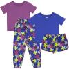 imageFruit of the Loom Girls Getaway Loose Fit 4Piece Pajama SetFuchsiaRetro Floral