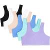 imageFruit of the Loom Girls Multi Cotton BuiltUp Stretch Sports Bra Available in 6 PacksAruba BlueHyacinthCornflower BlueLight NudeWhiteBlack