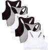 imageFruit of the Loom Girls Multi Cotton BuiltUp Stretch Sports Bra Available in 6 PacksGrey With BlackWhiteBlack 6pack