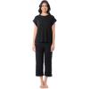 imageFruit of the Loom Womens Dolman Sleeve and Cropped Pant Sleep SetBlack