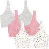 imageFruit of the Loom Womens MultiPack Front Closure Cotton BraDancing RosebudsLilasGrey