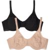 imageFruit of the Loom Womens Unlined Underwire BraCotton ampamp Spandex Blend for Natural Shape and FlexibilityBlack Hue Sand