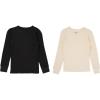 imageFruit of the Loom boys Premium 2pack Thermal Waffle Crew TopBlackNatural