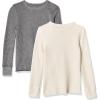 imageFruit of the Loom boys Premium 2pack Thermal Waffle Crew TopHeather GreystoneNatural
