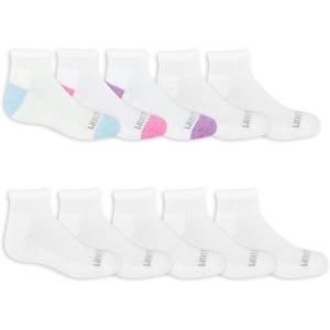 imageFruit Of the Loom Girls Everyday Lightweight Sport Quarter Sock 10 PackWhite