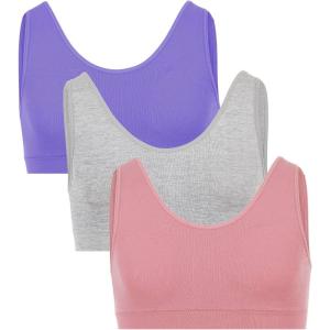 imageFruit of The Loom Girls Seamless Stretch Sports BraBz LilacLilasLight Grey Heather