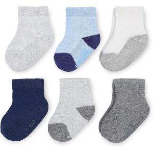 imageFruit of the Loom All Weather Baby ampamp Toddler Socks  Cotton Crew Socks with Grips for Boys Girls and UnisexBlue