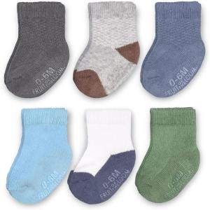 imageFruit of the Loom All Weather Baby ampamp Toddler Socks  Cotton Crew Socks with Grips for Boys Girls and UnisexModern Blue