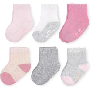 imageFruit of the Loom All Weather Baby ampamp Toddler Socks  Cotton Crew Socks with Grips for Boys Girls and UnisexPink