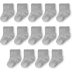 imageFruit of the Loom Baby 14Pack Grow ampamp Fit Flex Zones Cotton Stretch Socks  Unisex Girls BoysGrey X