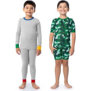 imageFruit of the Loom Boys 4Piece Tight Fit Pajama SetGrey HeatherRoyal Prime