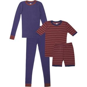 imageFruit of the Loom Boys 4Piece Tight Fit Pajama SetNavyCardinal