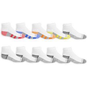 imageFruit of the Loom Boys Durable Cushion Ankles Socks 10 Pack White Medium