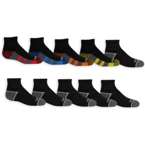 imageFruit of the Loom Boys Durable Cushion Ankles Socks 10 PackBlack