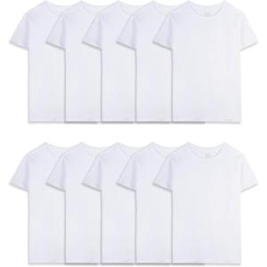 imageFruit of the Loom Boys Eversoft Cotton Undershirts T Shirts ampamp Tank TopsT Shirt  Boys  10 Pack  White