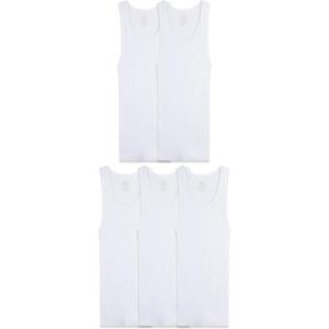 imageFruit of the Loom Boys Eversoft Cotton Undershirts T Shirts ampamp Tank TopsTank  Boys  5 Pack  White
