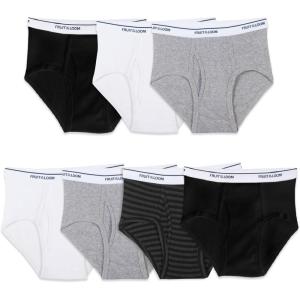 imageFruit of the Loom Boys Tag Free Cotton Briefs Assorted ColorsBoys  7 Pack  StripeSolid