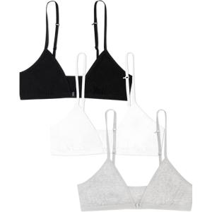 imageFruit of the Loom Girls 3Pack Cotton Convertible Bralette  Adjustable ampamp VersatileGrey HeatherWhiteBlack Hue