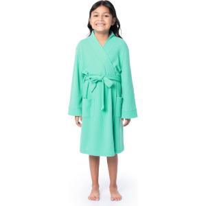 imageFruit of the Loom Girls Classic Waffle RobeWaterfall Green