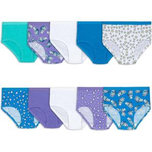 imageFruit of the Loom Girls Eversoft Brief Underwear 6 PackBrief  10 Pack  PurpleBlueWhite