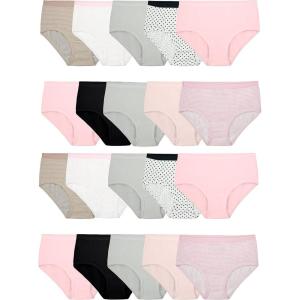 imageFruit of the Loom Girls Eversoft Brief Underwear 6 PackBrief  20 Pack  BlackPinkGrey