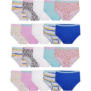 imageFruit of the Loom Girls Eversoft Brief Underwear 6 PackBrief  20 Pack  WhiteStripesAnimal Print