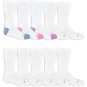 imageFruit of the Loom Girls Everyday Crew Socks 10 Pack White Large