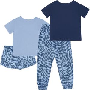imageFruit of the Loom Girls Getaway Loose Fit 4Piece Pajama SetUrban BlueGeo Zag