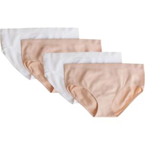 imageFruit of the Loom Girls MultiPack Seamless Bikini Briefs  Ultimate Comfort ampamp FlexibilitySandWhite 4pack