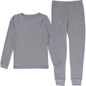 imageFruit of the Loom Girls Premium Thermal Waffle Underwear SetHeather Greystone