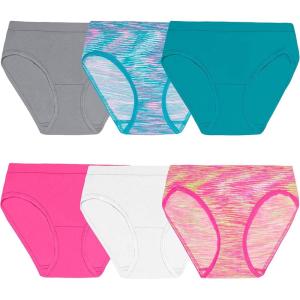 imageFruit of the Loom Girls Seamless Underwear MultipackHipster  6 Pack  Assorted