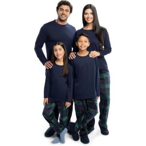 imageFruit of the Loom Matching Holiday Family Sleep Pajama Set for Women Men and KidsNavyGreen Plaid