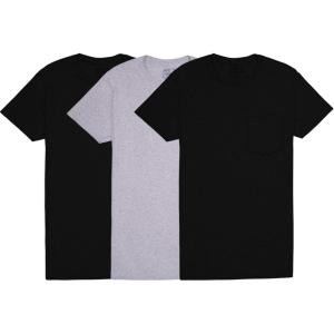 imageFruit of the Loom Mens Tee Undershirts Moisture Wicking ampamp Tag Free Short Sleeve Pocket TShirtsBlackGrey  3 Pack  Pocket