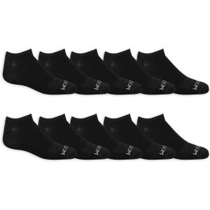 imageFruit of the Loom Women Everyday Soft Cushioned No Show Socks Multi PackBlack 10 Pack