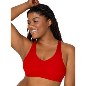 imageFruit of the Loom Womens Adjustable Shirred Front Racerback Sports Bra Multi Pack OptionsRed HotBlackHeather Grey