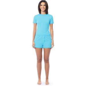 imageFruit of the Loom Womens Energize Sleeve Tee and Shorts Sleep Pajama SetTurquoise