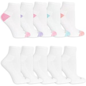 imageFruit of the Loom Womens Everyday Soft Cushioned Ankle Socks 10 PackWhite Assorted