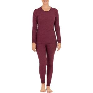 imageFruit of the Loom Womens Micro Waffle Premium Thermal SetMerlot Heather