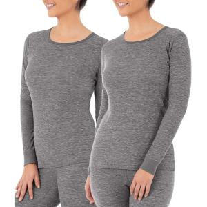 imageFruit of the Loom Womens Micro Waffle Premium Thermal Underwear Tee ShirtSmoke HeatherS