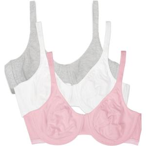 imageFruit of the Loom Womens Unlined Underwire BraCotton ampamp Spandex Blend for Natural Shape and FlexibilityBittersweet PinkWhtGrey Hthr