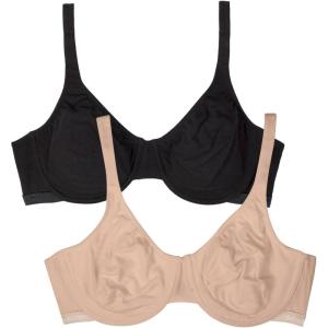 imageFruit of the Loom Womens Unlined Underwire BraCotton ampamp Spandex Blend for Natural Shape and FlexibilityBlack Hue Sand